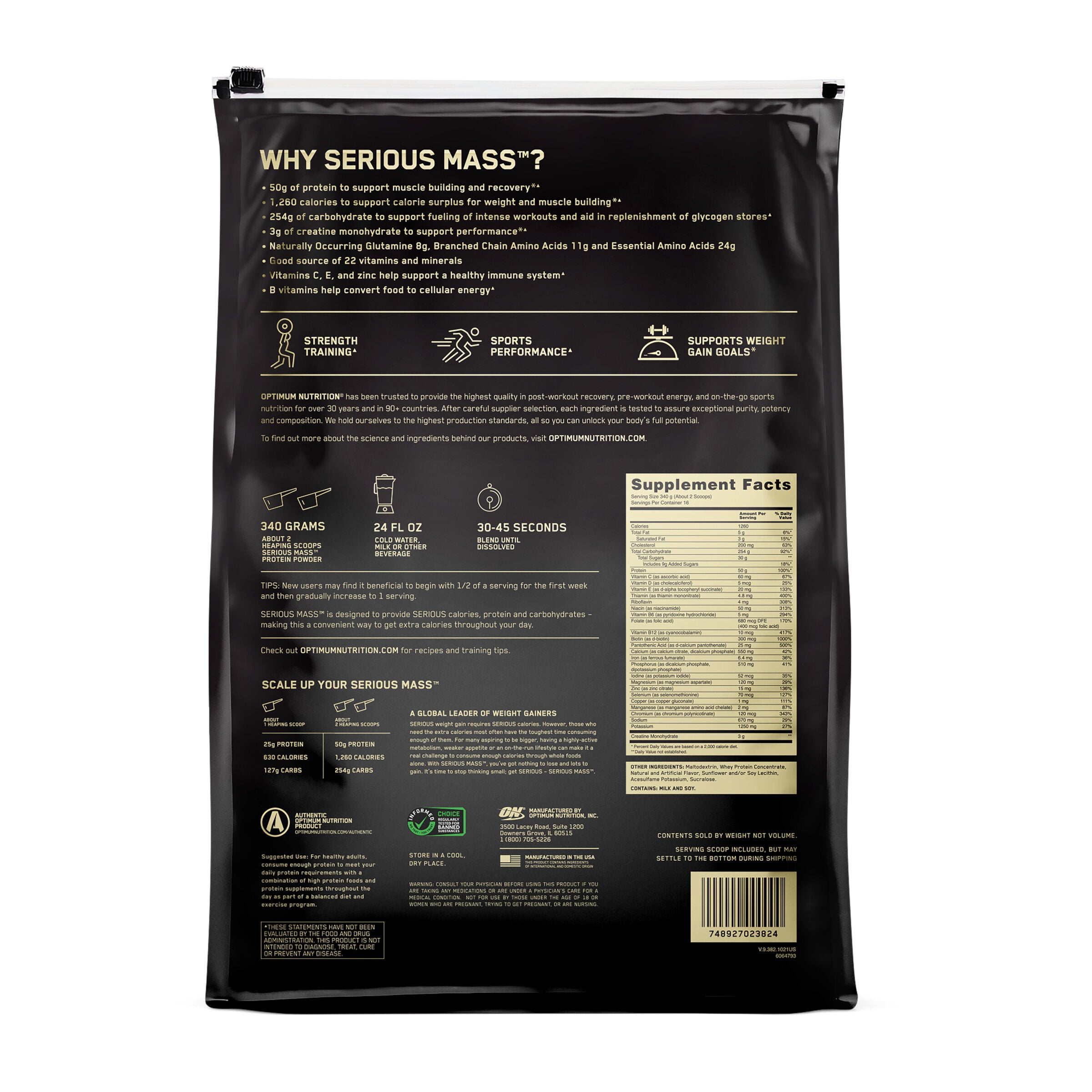 Optimum Nutrition Serious Mass - Vanilla | GNC