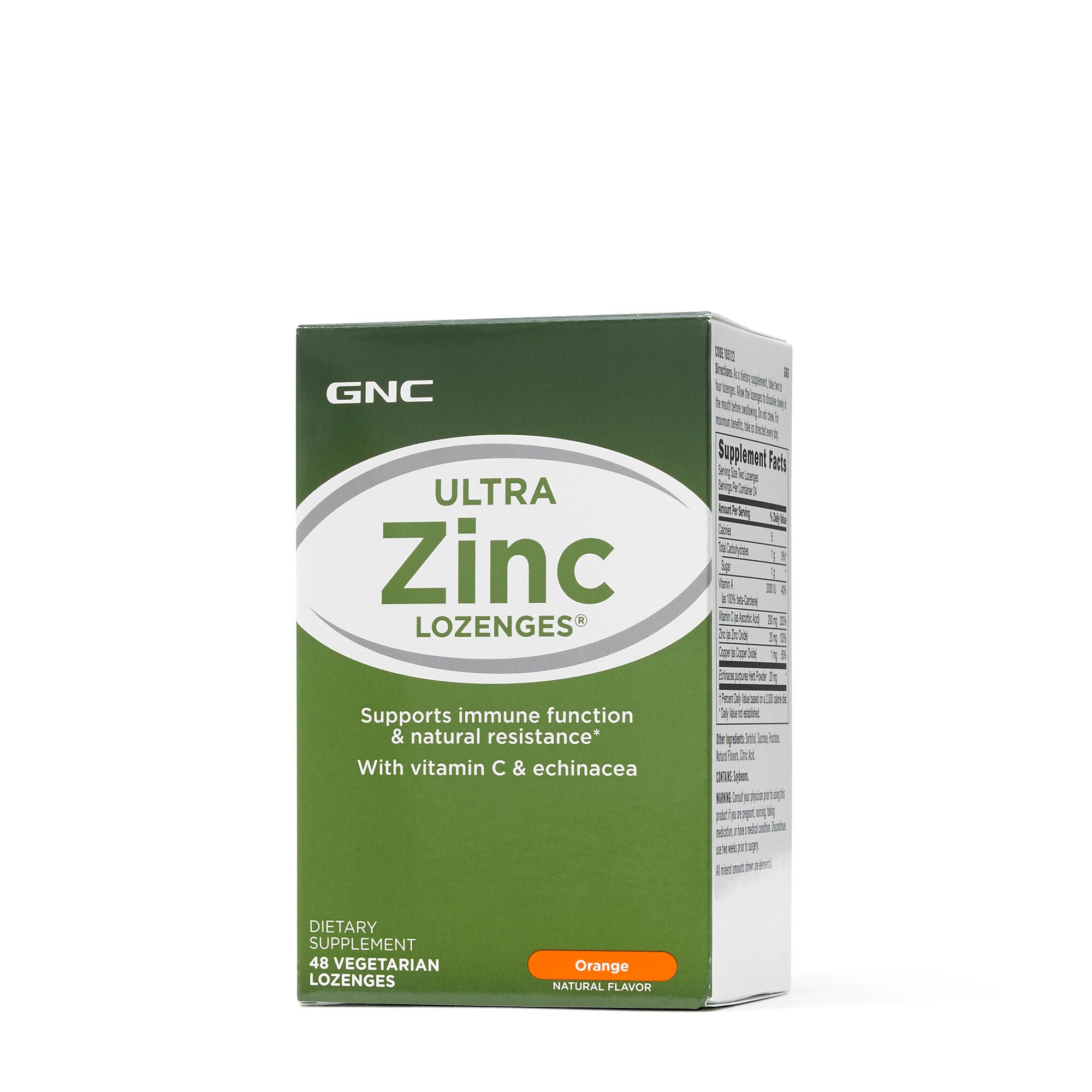 Ultra Zinc Lozenges® Orange 48 Lozenges GNC Zinc Shop Your
