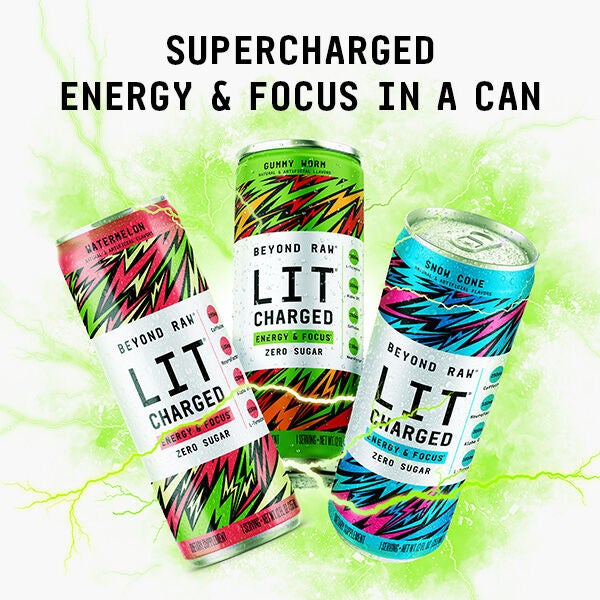 LIT Charged - Gummy Worm - 12oz. (12 Cans)  | GNC