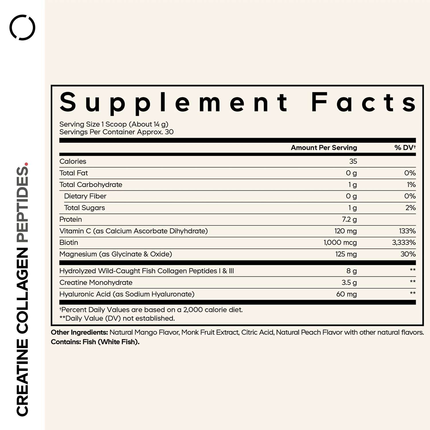 Creatine Collagen Peptides - Mango (30 Servings)  | GNC