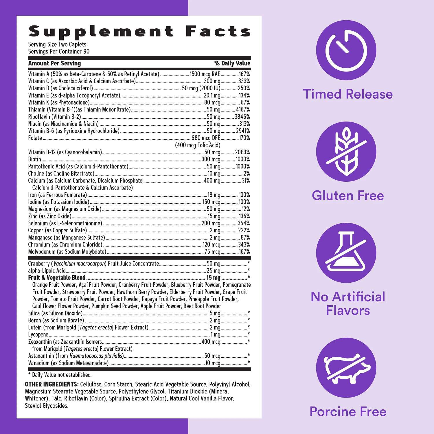 Ultra Mega® Multivitamin - 90 Caplets (45 Servings)
