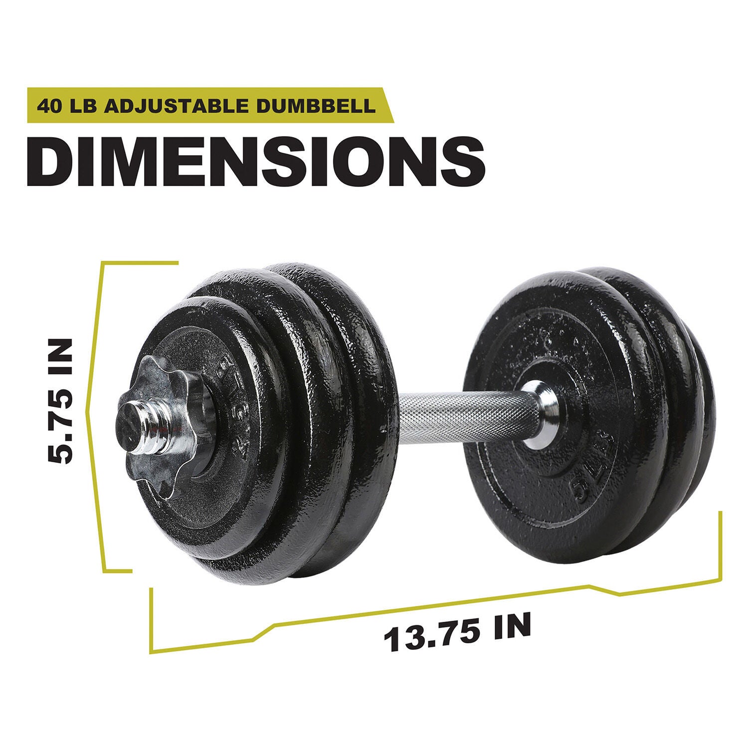 40lb Cast Iron Adjustable Dumbbell Set  | GNC