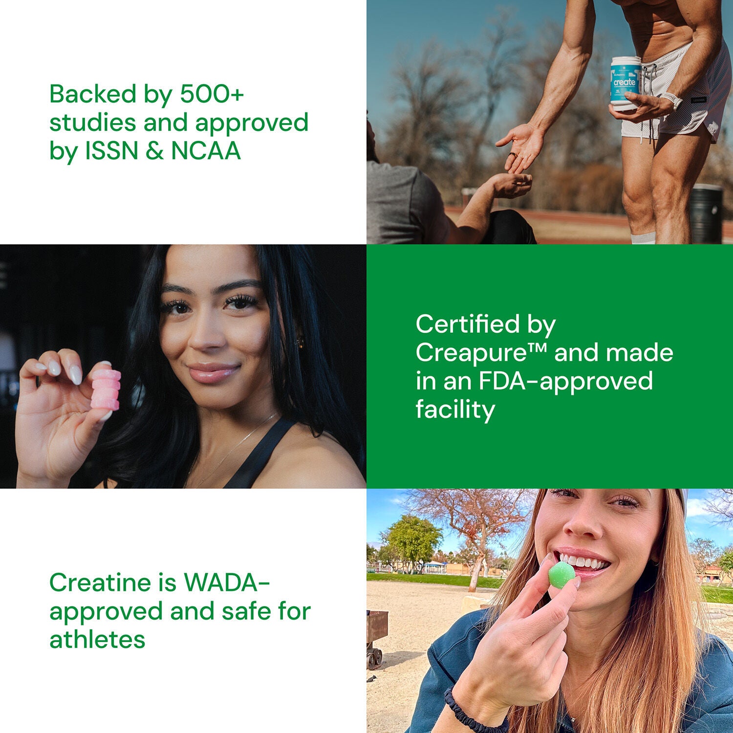 Creatine Monohydrate Gummies - Sour Green Apple - 45 Gummies (15 Servings)