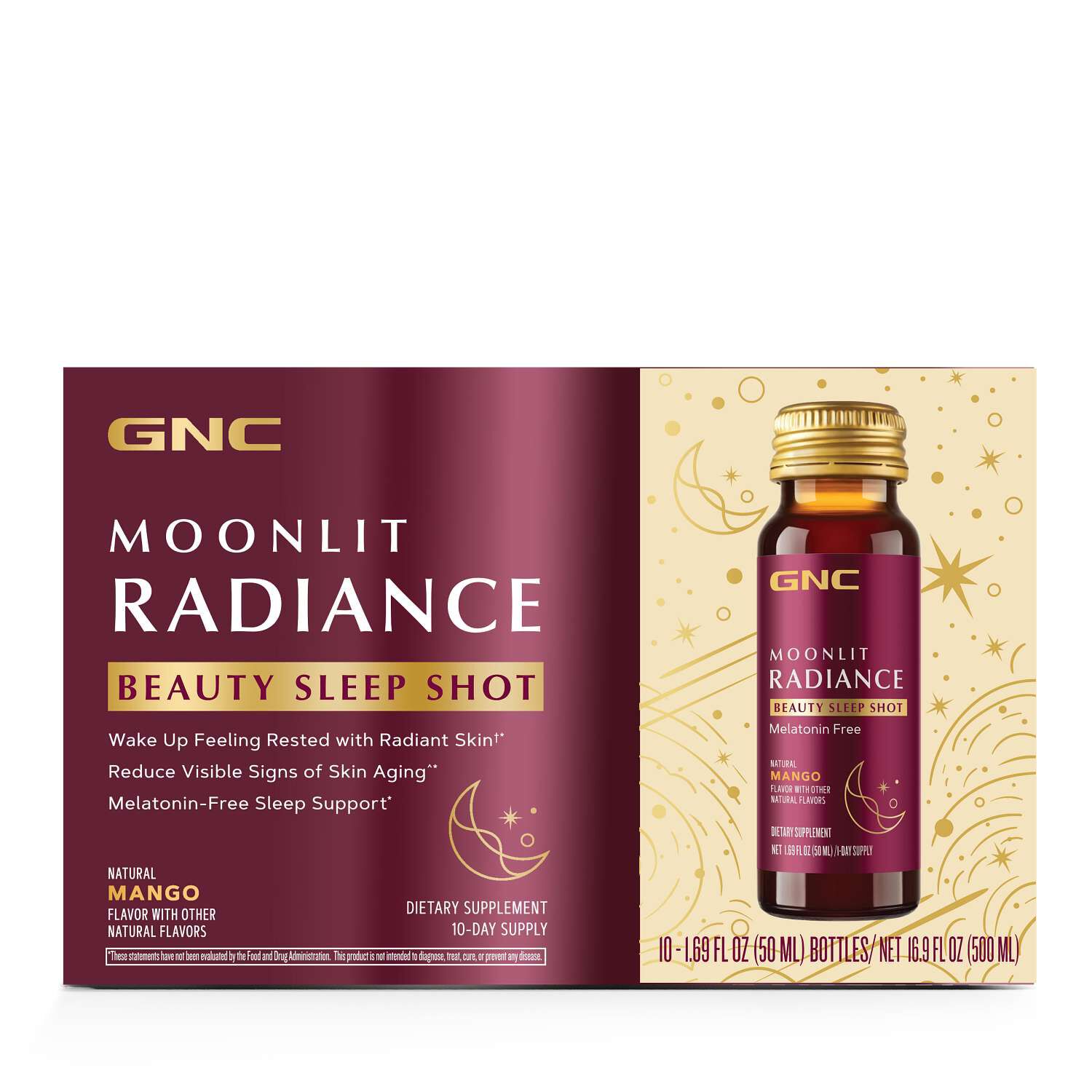 Moonlit Radiance Beauty Sleep Shot - Mango - 10 Bottles (10 Servings)  | GNC