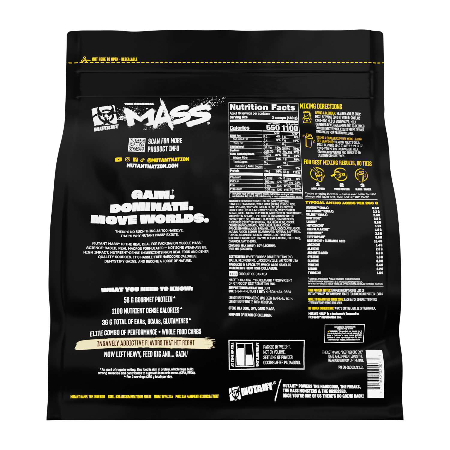 Mass Gainer with Creatine Monohydrate GWP - Cookies & Cream (16 Servings)