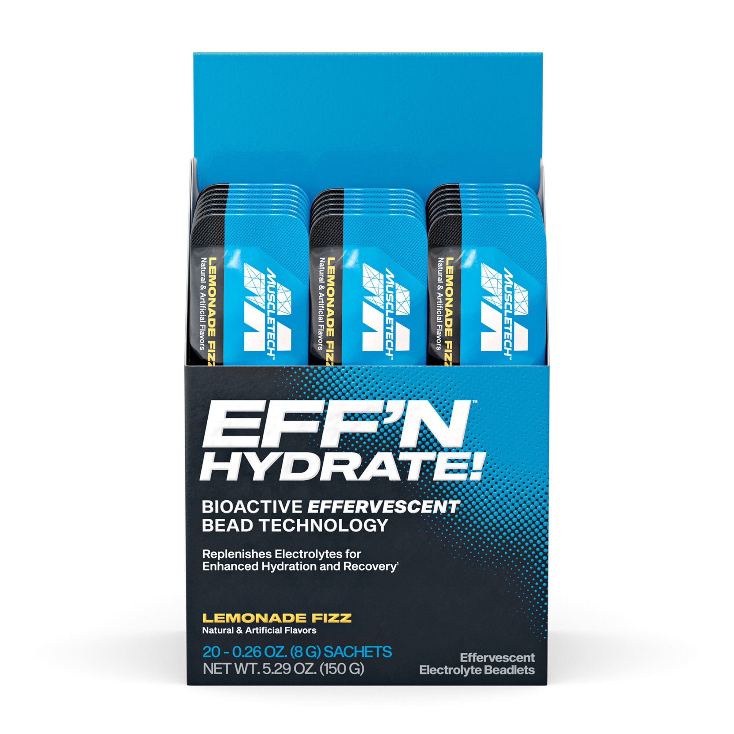 <SPデトダーマ > ボディーエッセンスF3 MuscleTech™ - Eff'n Hydrate! - Lemonade Fizz - 20 Sachets (20