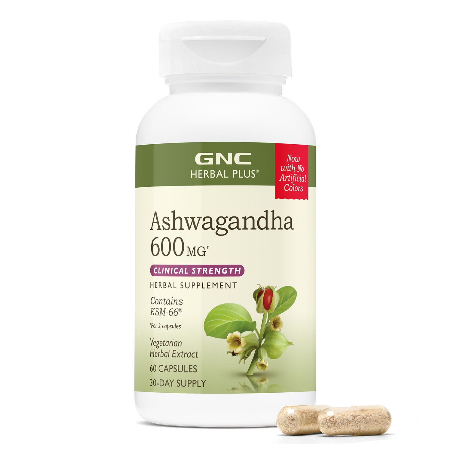 Ashwagandha 600mg - 60 Capsules (30 Servings)  | GNC