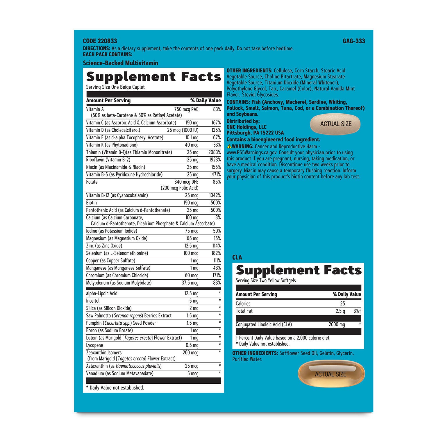 Burn &amp; Define Vitapak&reg; Program (1 Month Supply)  | GNC