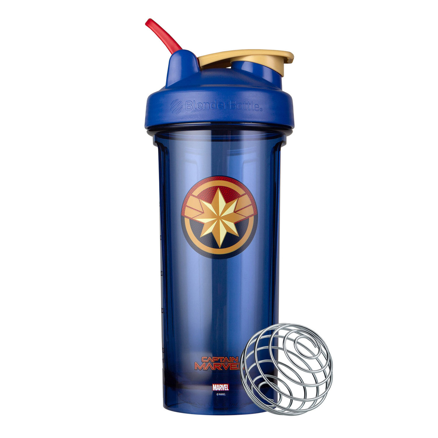BlenderBottle Pro Series Shaker Cup, 28oz, Blue - Captain Marvel Logo, Size: 28 fl oz
