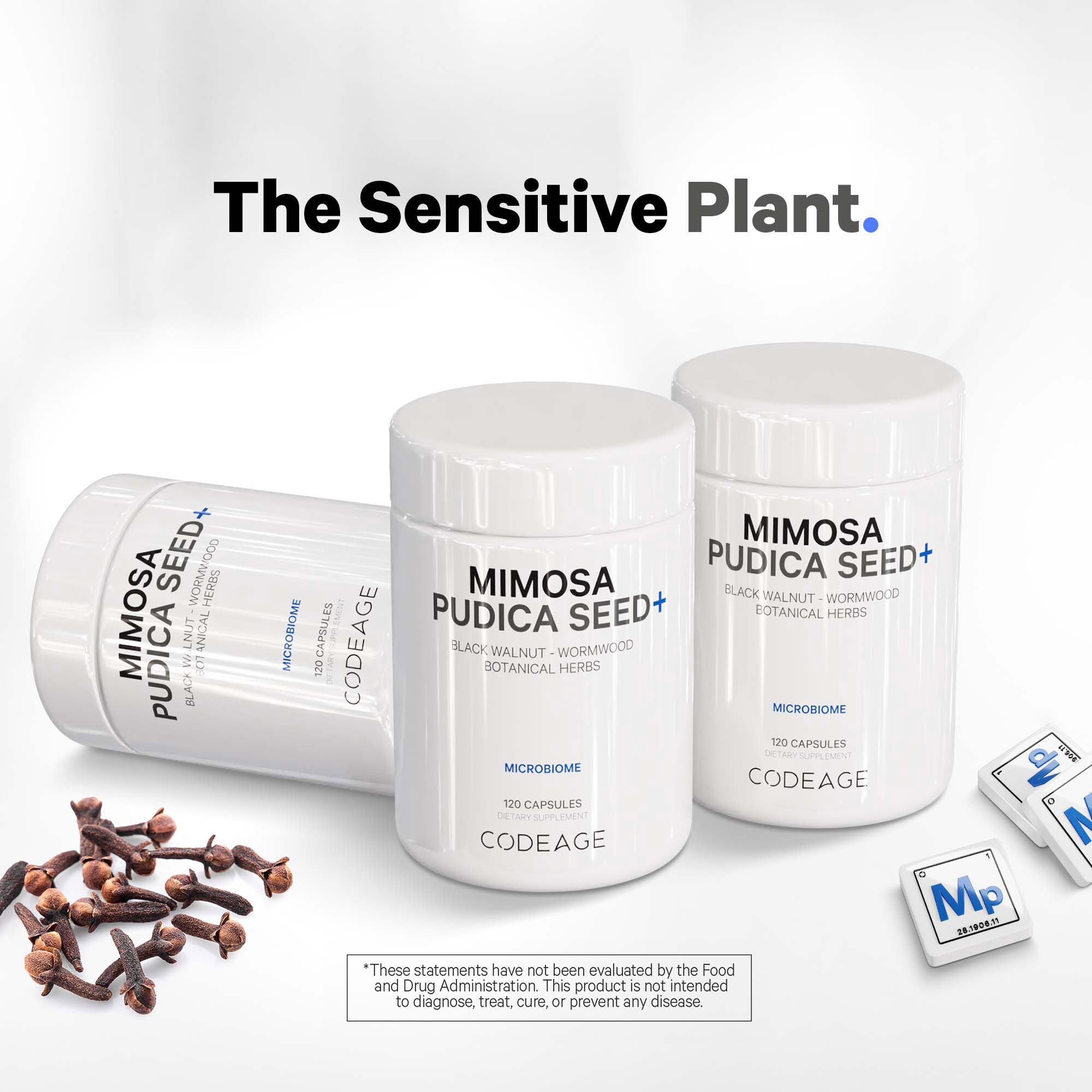 Mimosa Pudica Seed 1000 mg + BioPerine&reg; Black Pepper Herbal Cleanse - 120 Capsules (40 Servings)