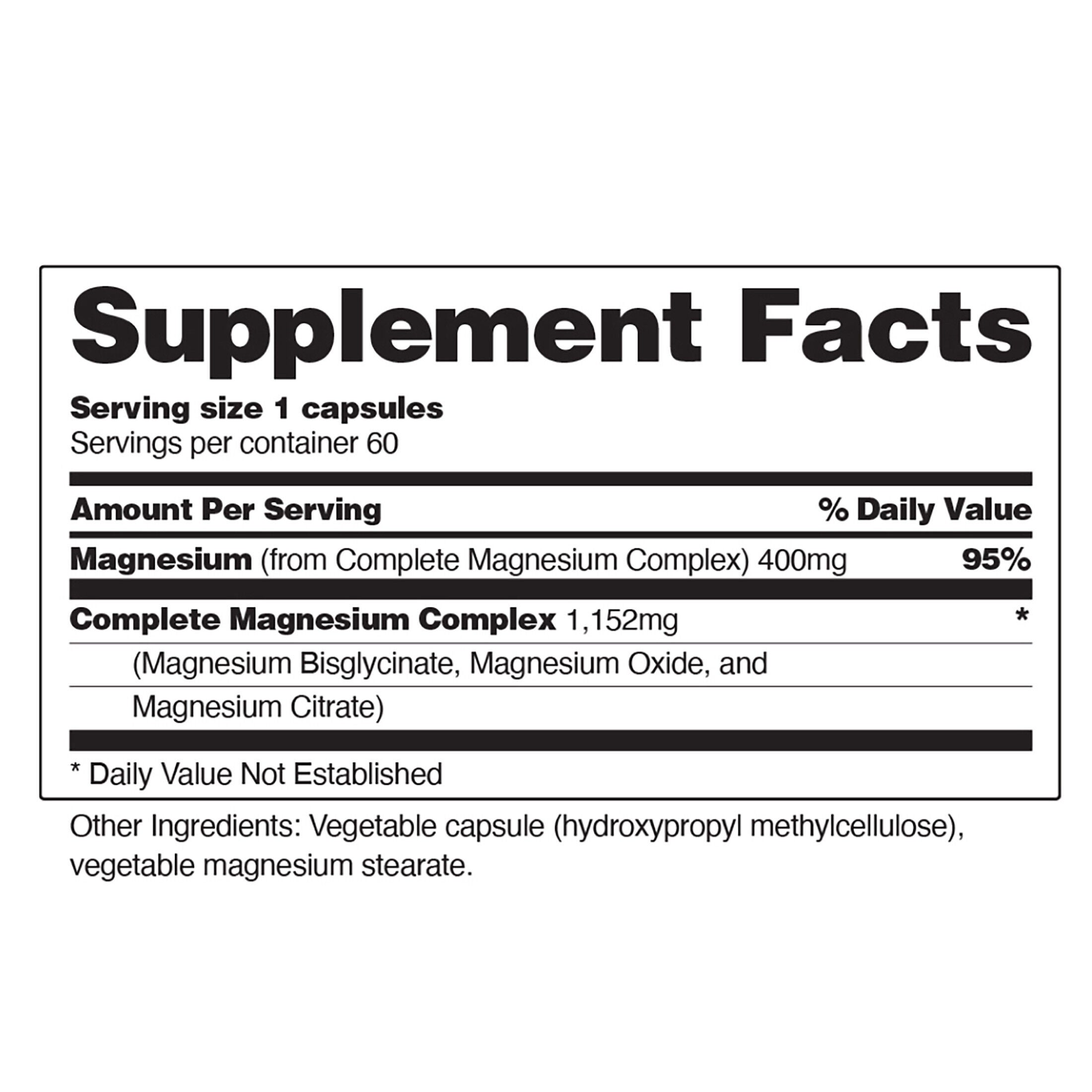 Magnesium Complex - 60 Capsules (60 Servings)  | GNC