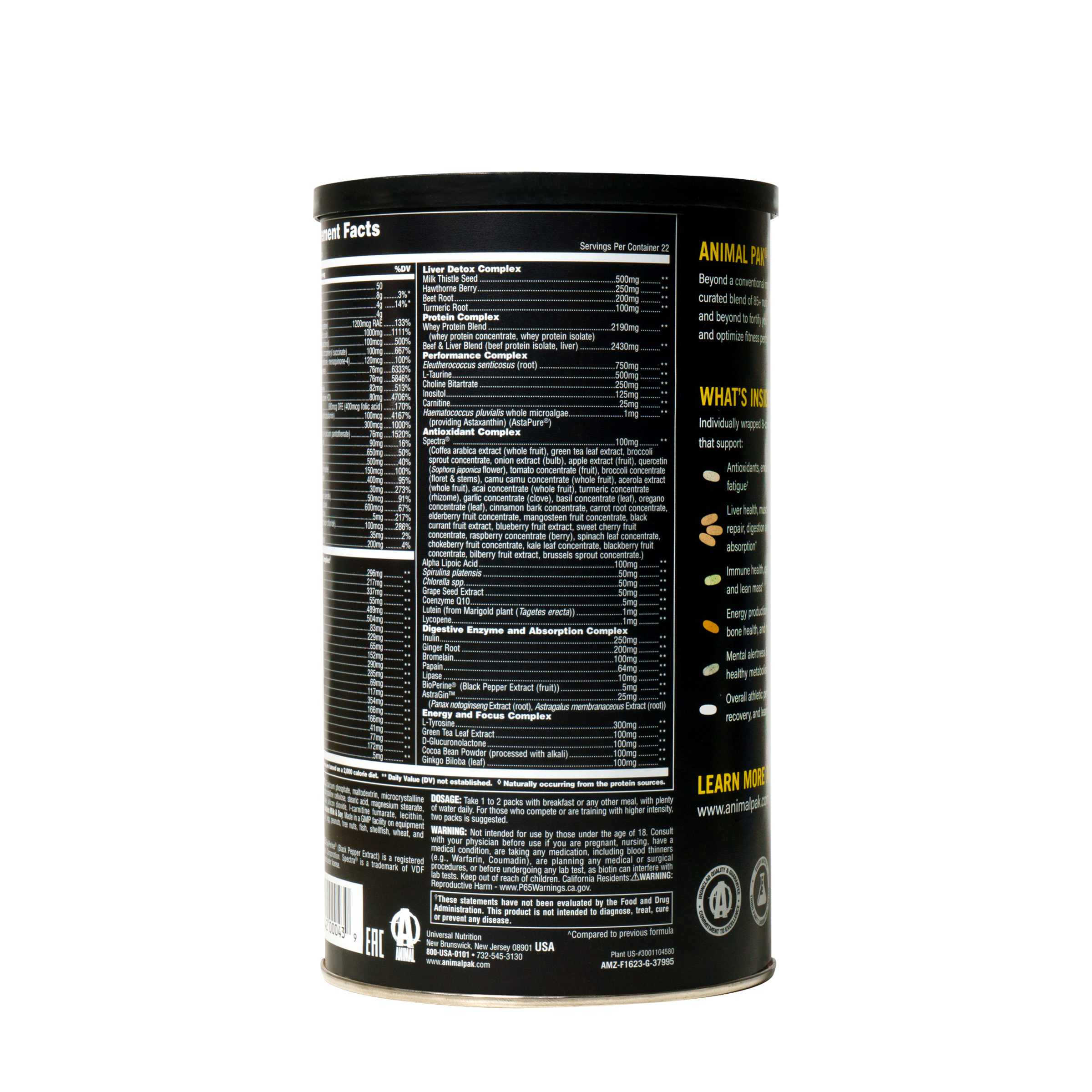 Animal Pak Ultimate Foundation Pill Packs - 44 Packs &#40;22 Servings&#41;  | GNC