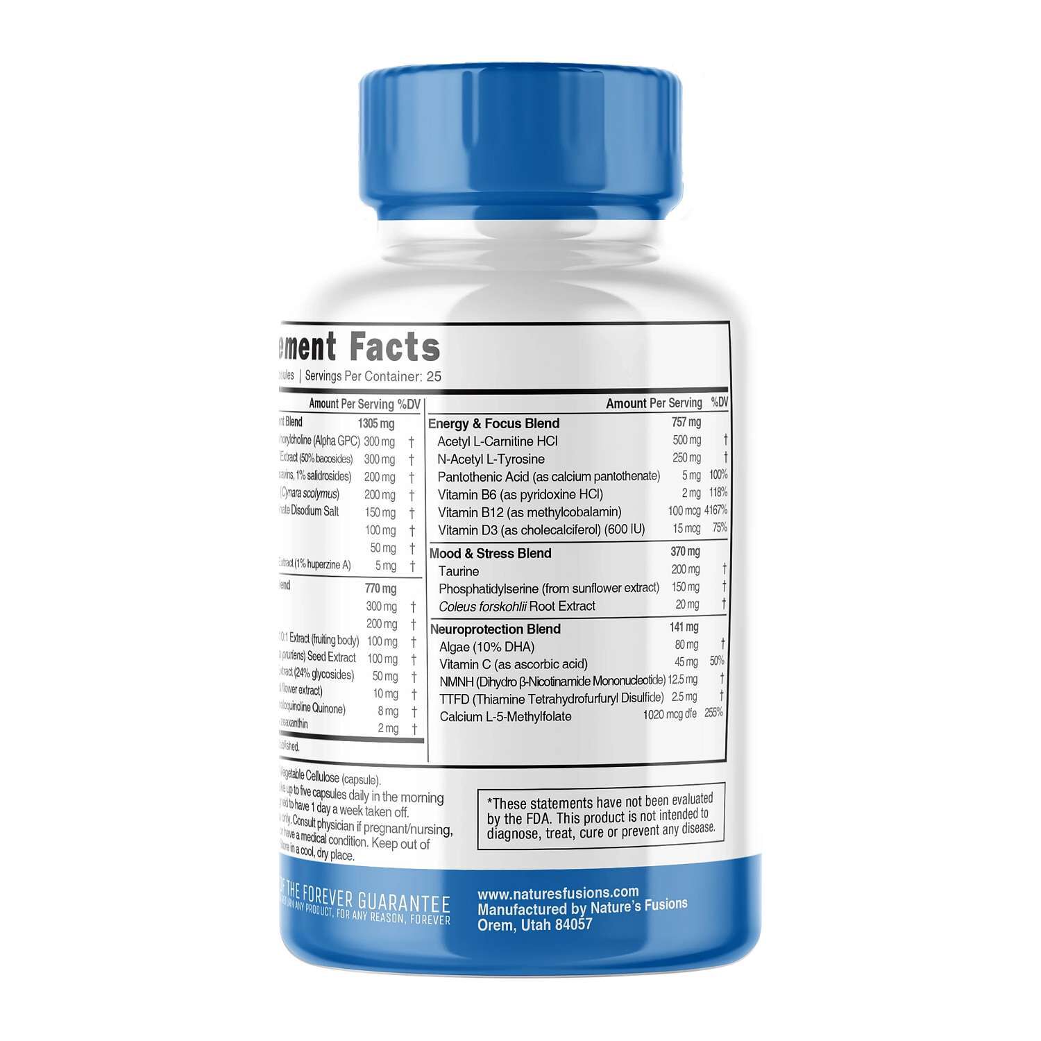 Caffeine Free Apex Brain - 125 Capsules (25 Servings)