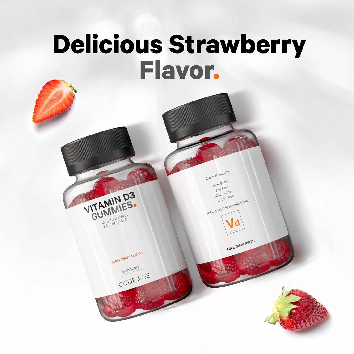 Vitamin D3 5000 IU - Strawberry - 60 Gummies (30 Servings)  | GNC