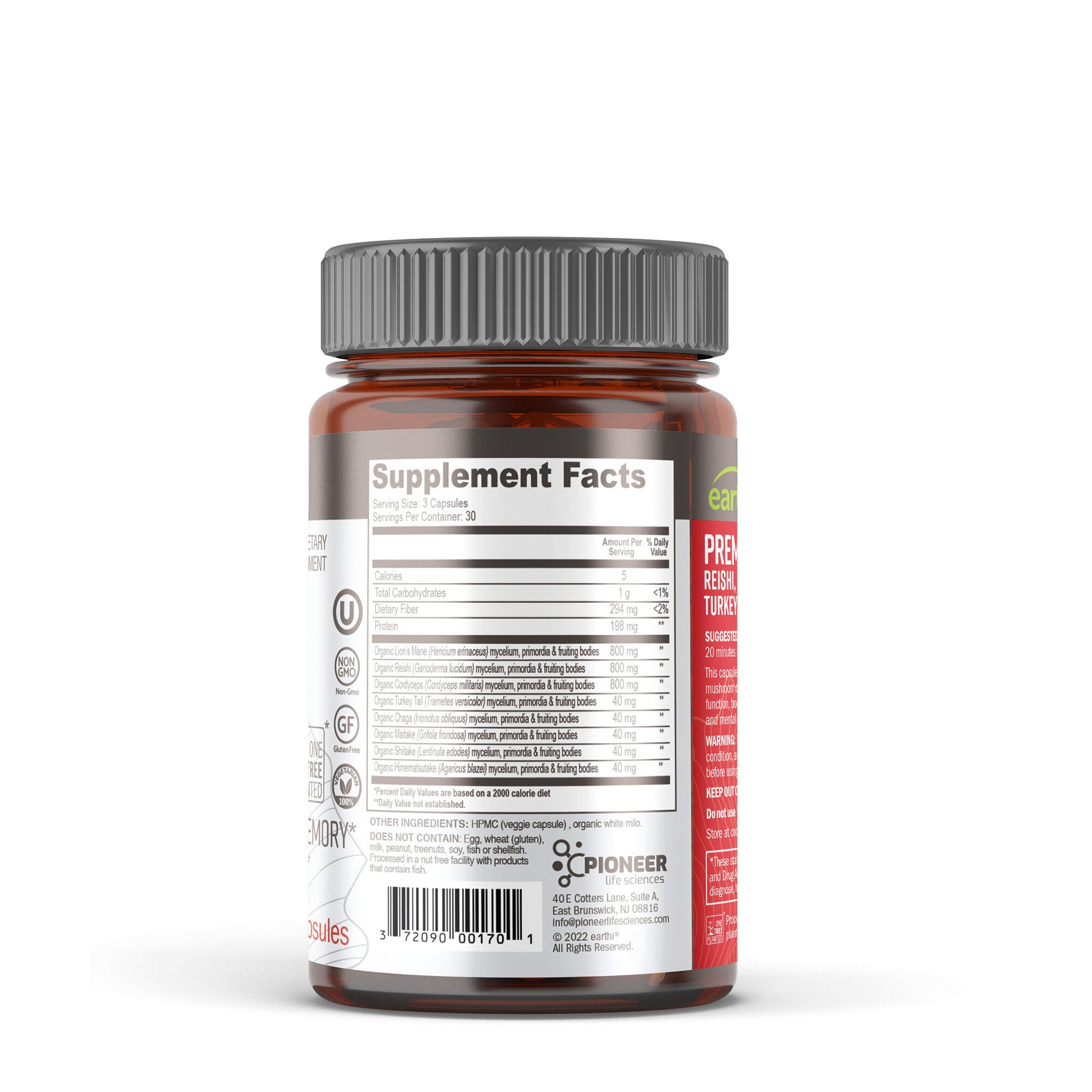 Premium Mushroom Blend 2600mg - 90 Capsules (30 Servings)  | GNC