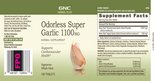 gnc herbal plus odorless super garlic