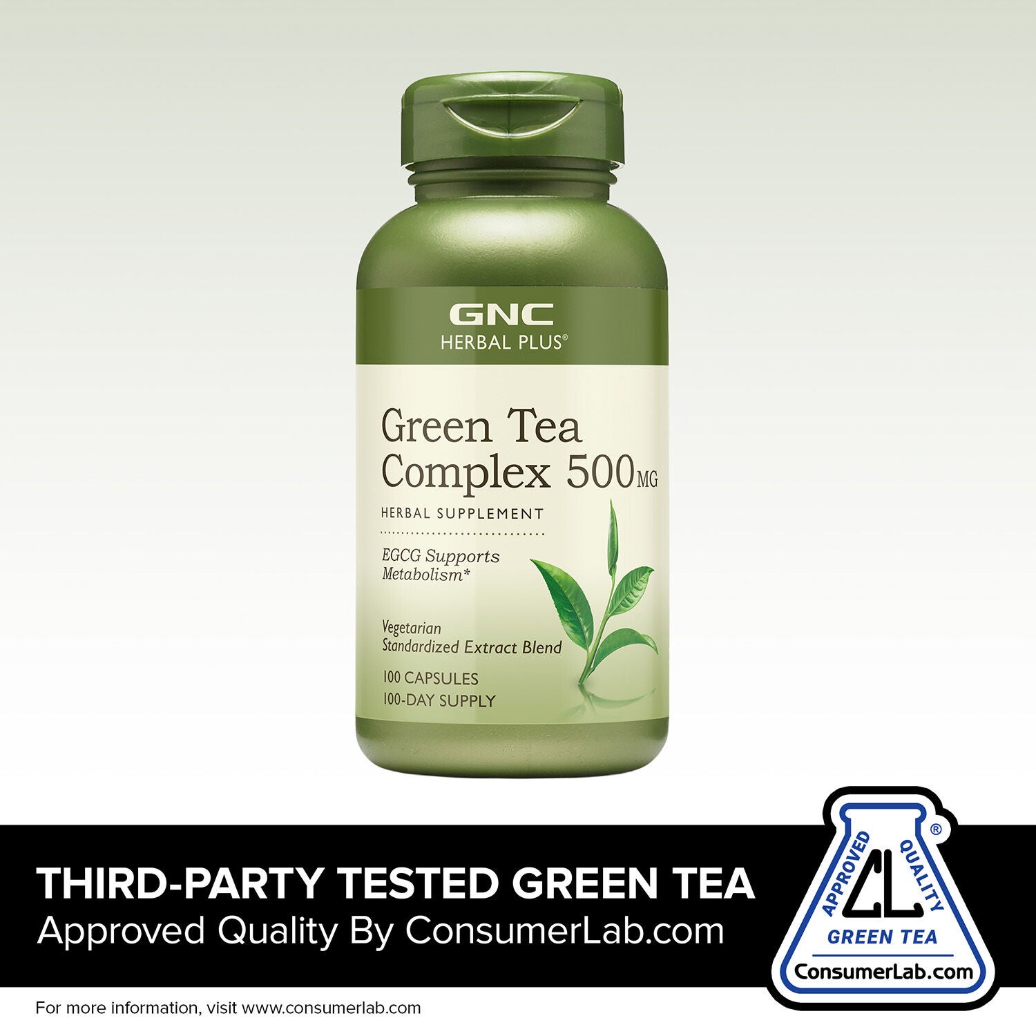 Green Tea Complex 500 mg - 100 Vegetarian Capsules (100 Servings)  | GNC