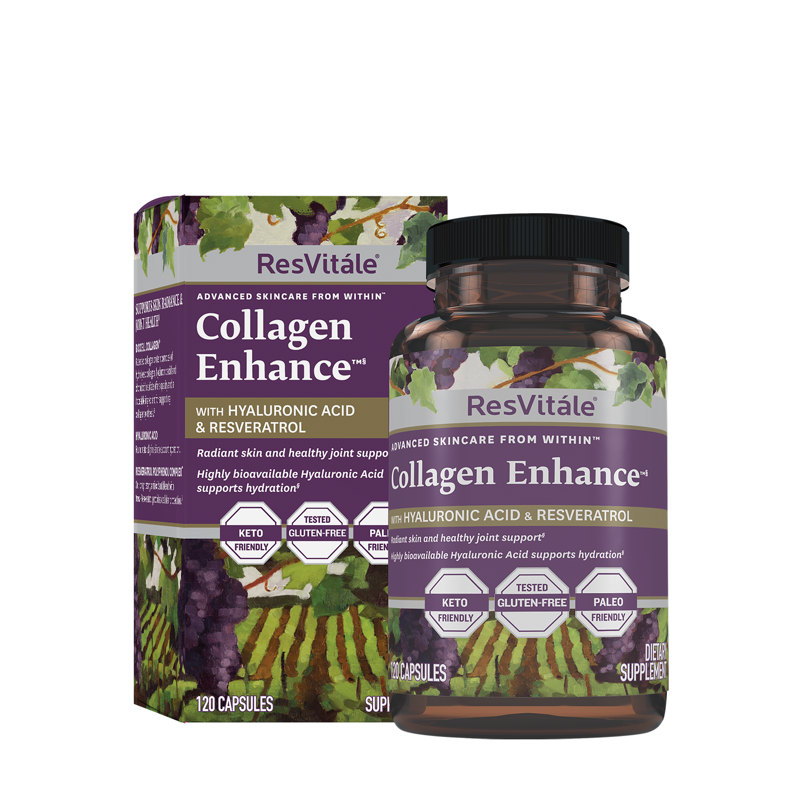 ResVitále Collagen Enhance Healthy - 120 Capsules (60 Servings)