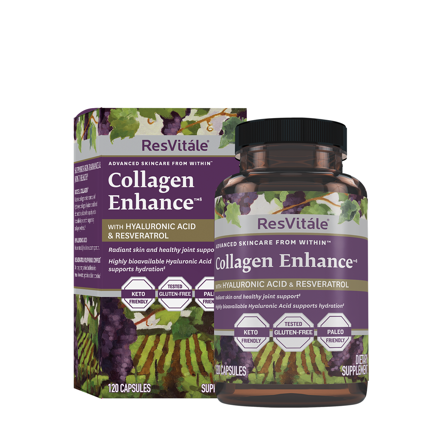 ResVitále Collagen Enhance Healthy - 120 Capsules (60 Servings)