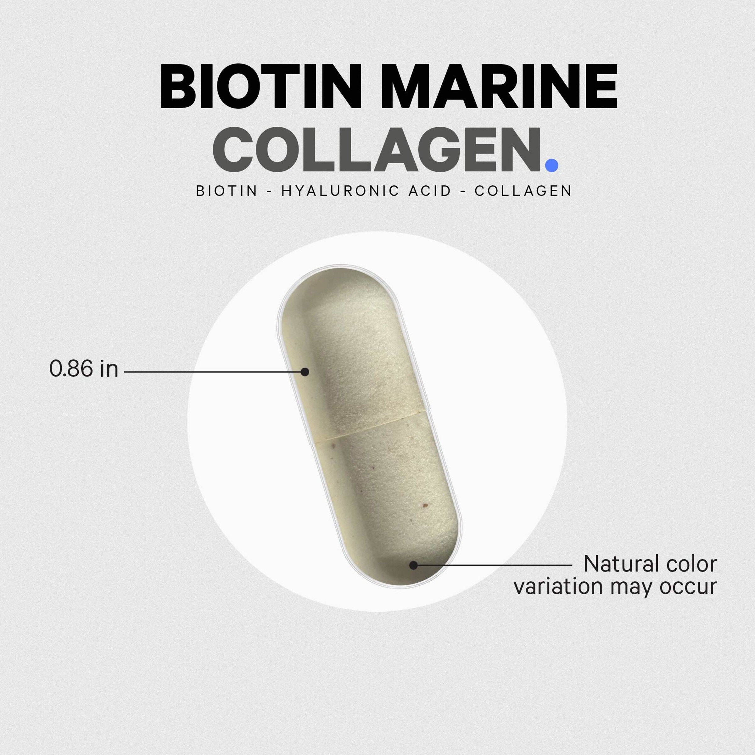 Biotin Marine Collagen+ - 120 Capsules (30 Servings)  | GNC