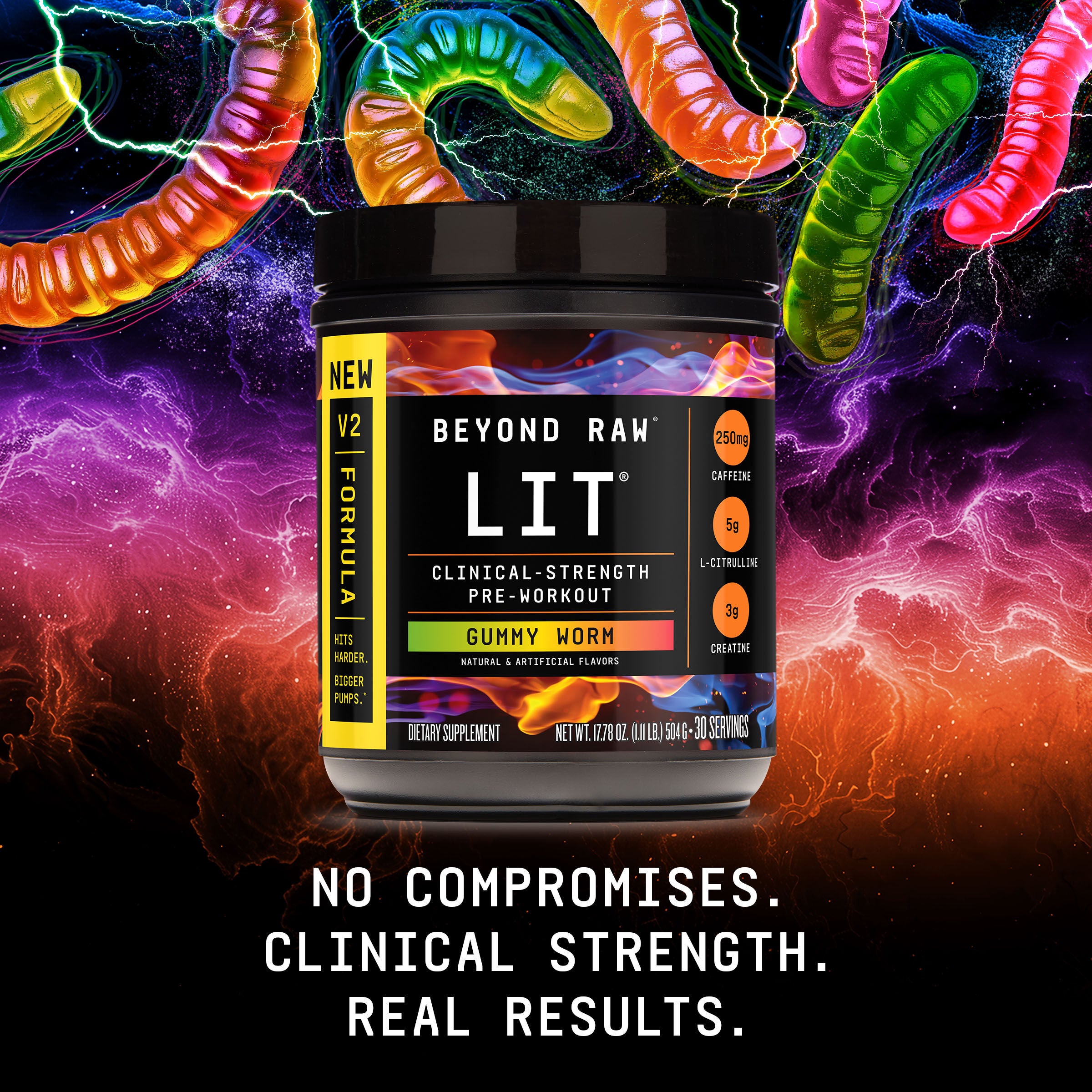 LIT V2 Pre-Workout - Gummy Worm (30 Servings)
