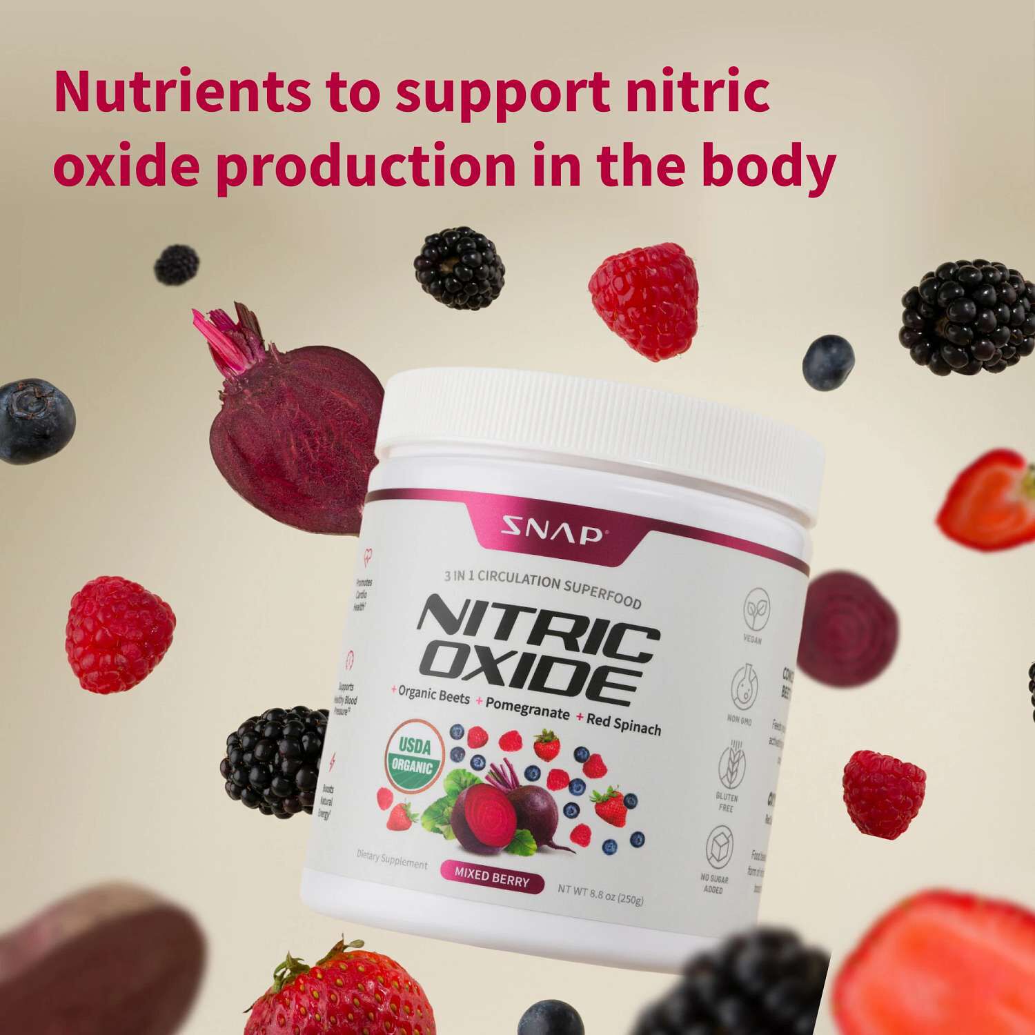 Nitric Oxide Organic Beets - 8.8 oz. (30 Servings)  | GNC