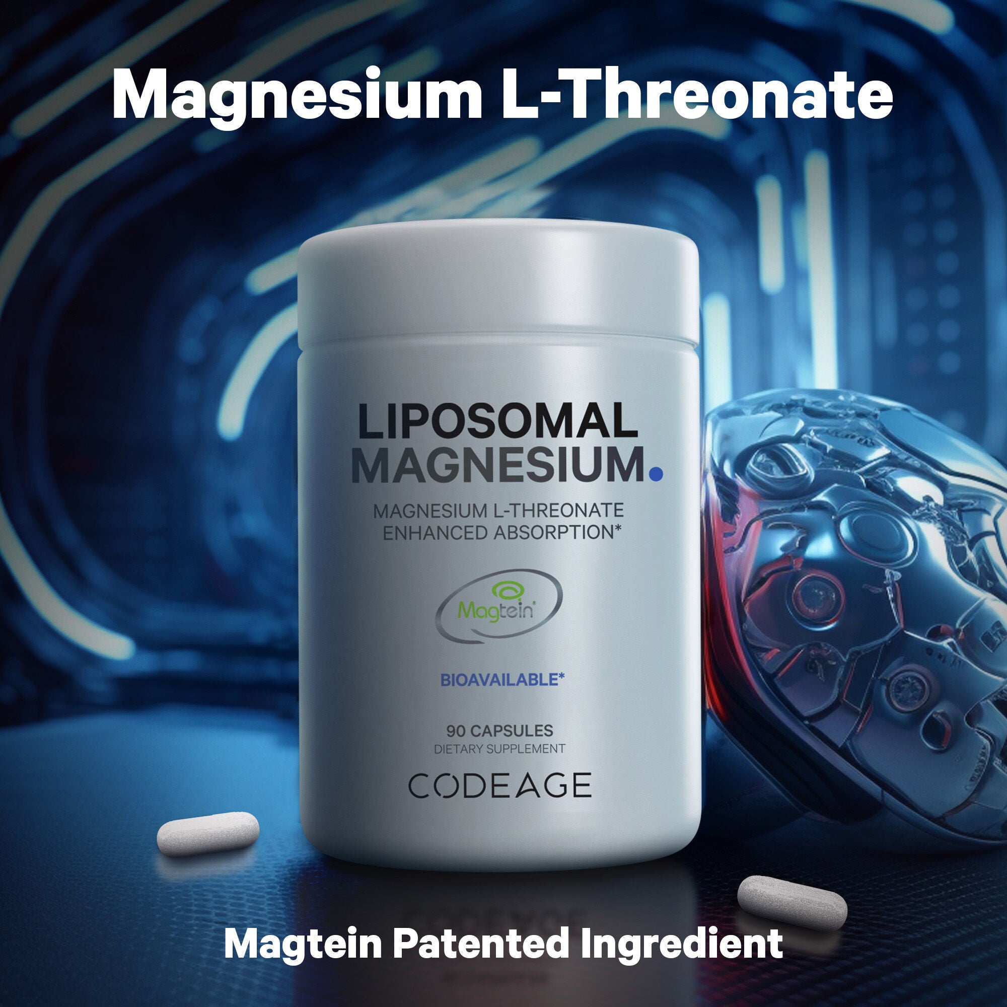 Liposomal Magnesium L-Threonate - 90 Capsules (30 Servings)  | GNC