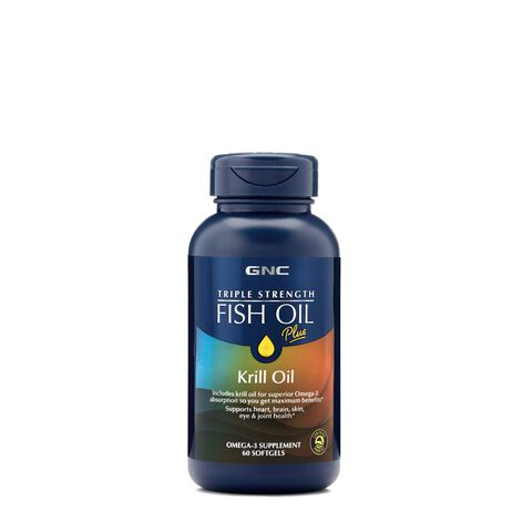 Triple Strength Fish Oil Plus Krill Oil - 60 Softgels &#40;30 Servings&#41;  | GNC