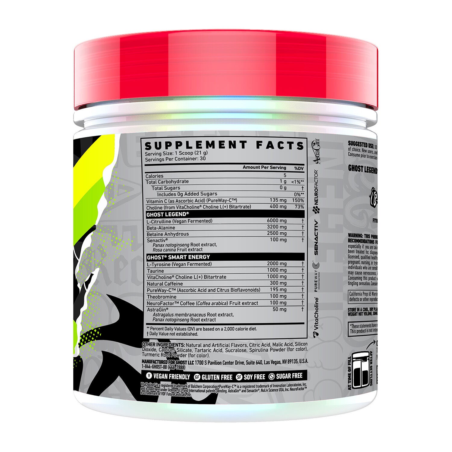 GHOST® - LEGEND® V4 Pre-Workout - Electric Limeade (30 Servings) | GNC