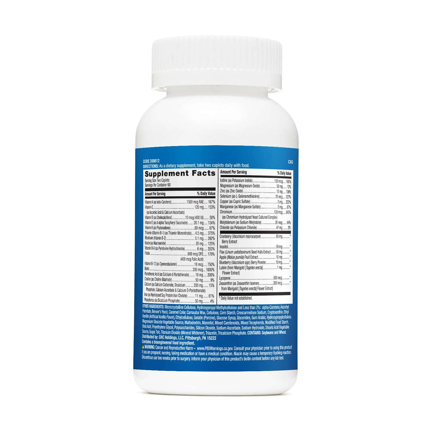 Teen Multivitamin For Boys 12-17 - 120 Caplets (60 Servings)  | GNC