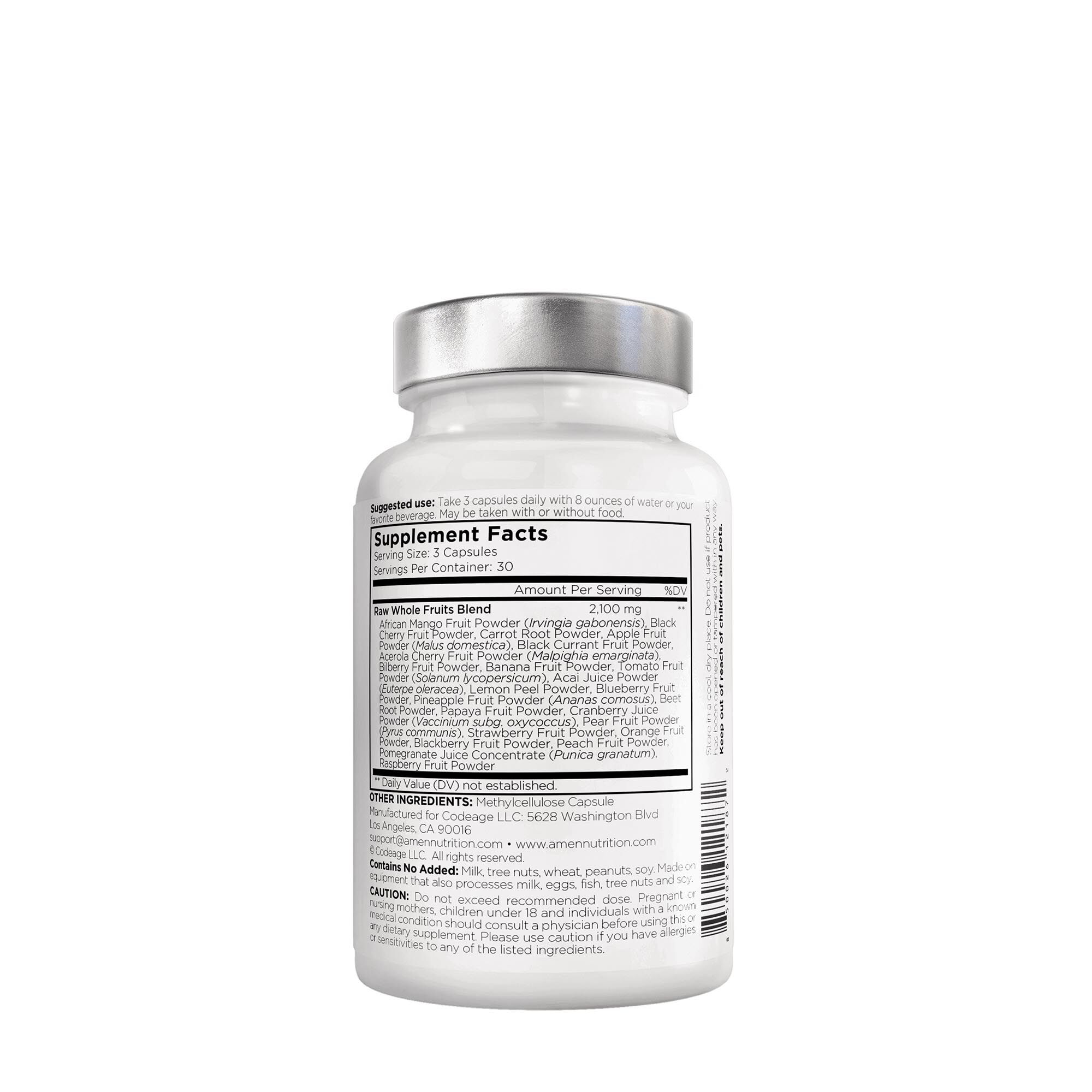 Amen Super Fruits Complex Formula - Fruits - 90 Capsules (30 Servings)  | GNC