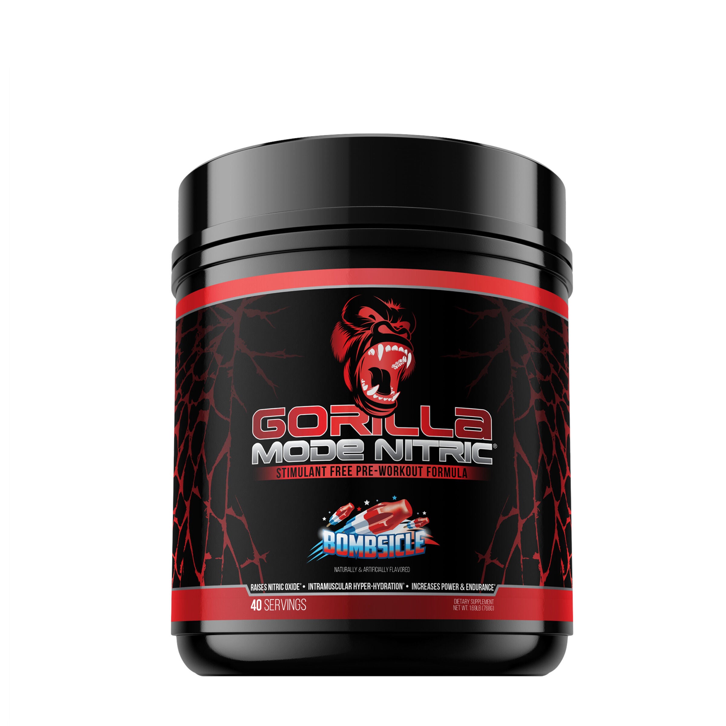 Gorilla Mode Nitric Stim Free Pre-Workout - Bombsicle (40 Servings)  | GNC