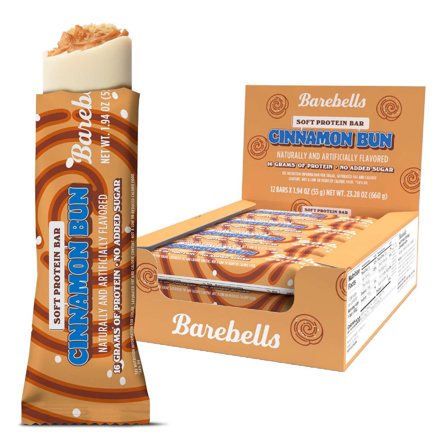 Soft Protein Bar - Cinnamon Bun (12 Bars) | GNC