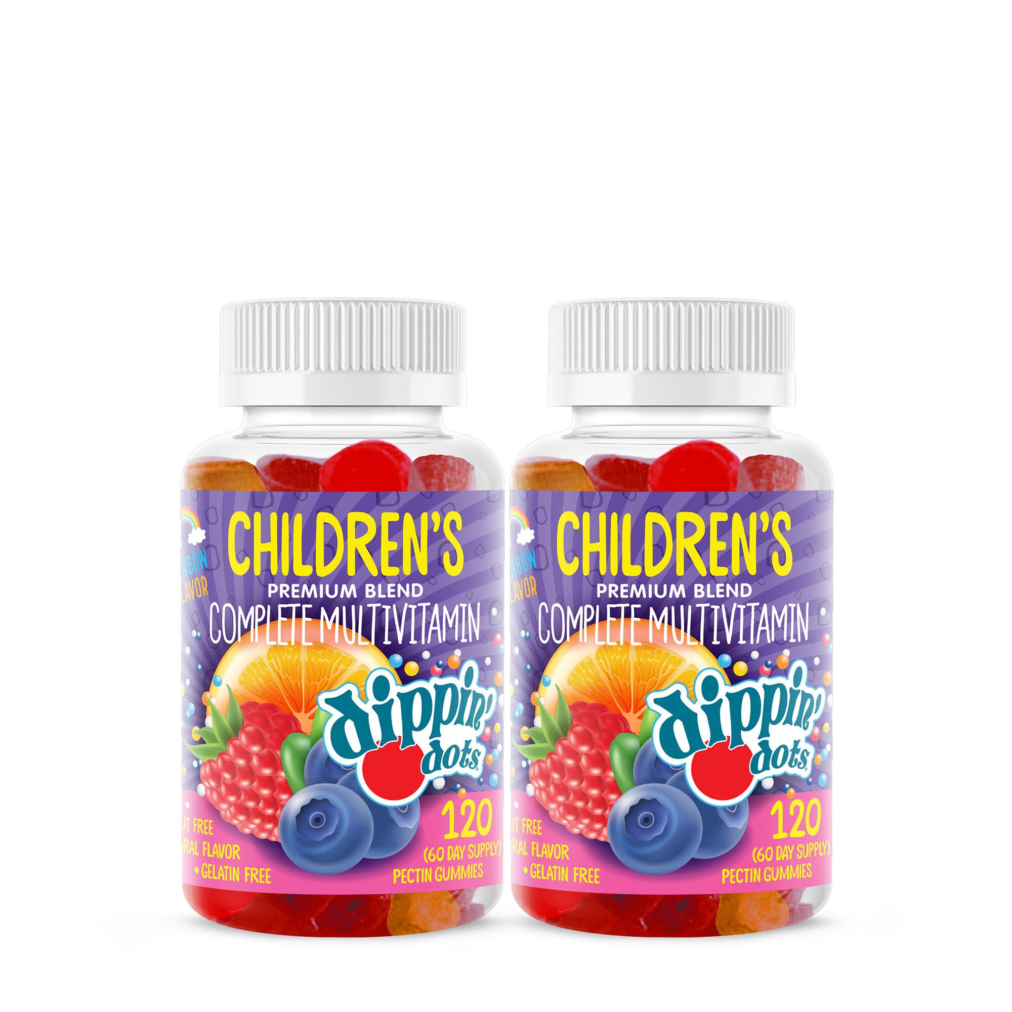 Dippin' Dots® Children's Multivitamin Gummies - Dippin' Dots® Rainbow  -Twin Pack (60 Servings Each)