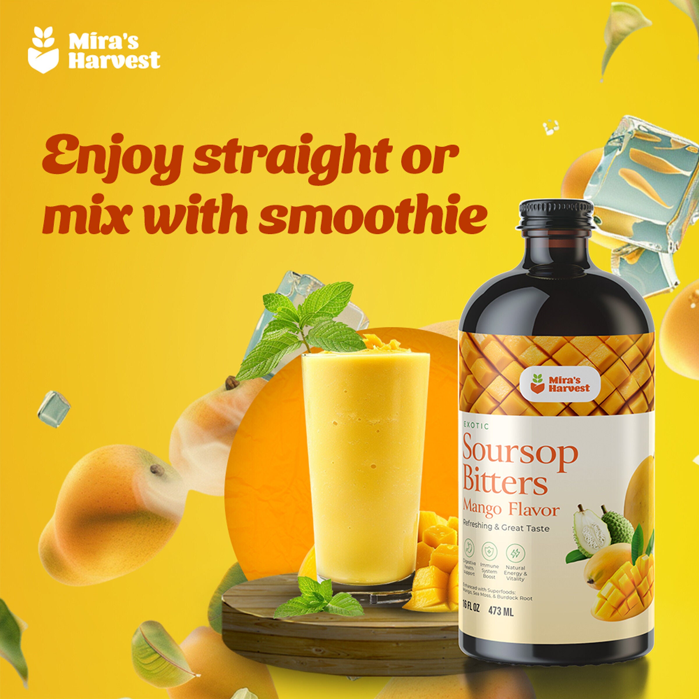 Soursop Bitters - Mango - 16 fl oz (64 Servings)  | GNC