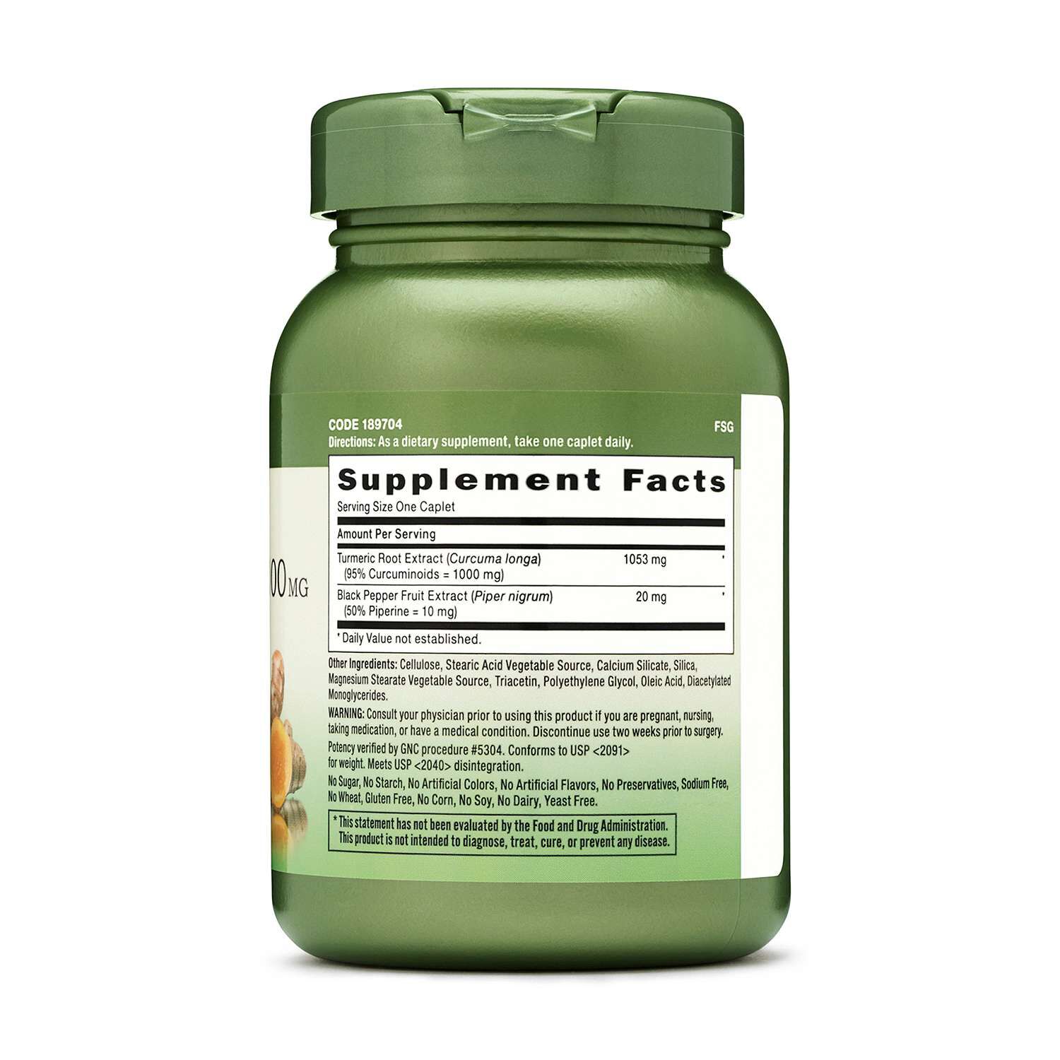 Turmeric Curcumin 1000mg Extra Strength - 60 Caplets (60 Servings)