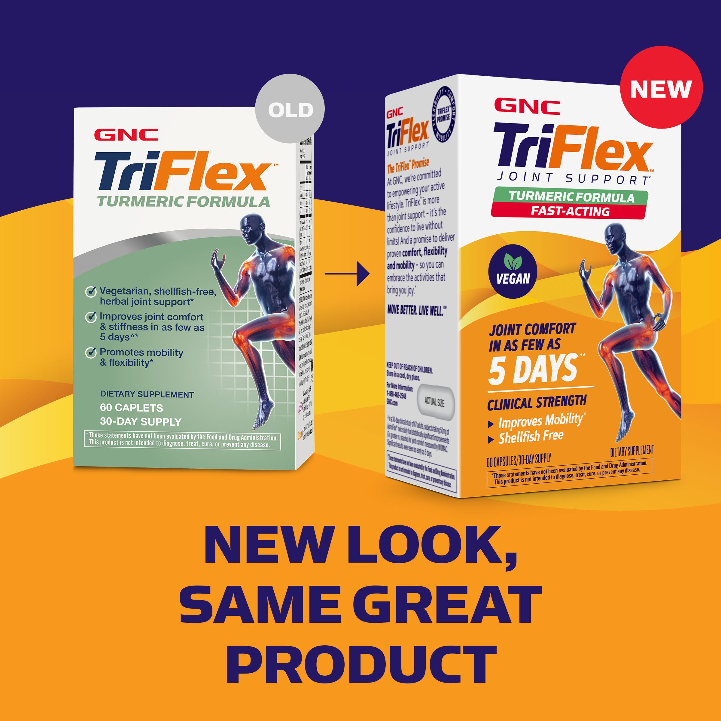 TriFlex Joint Support Turmeric Formula - 60 Capsules (30 Servings)  | GNC