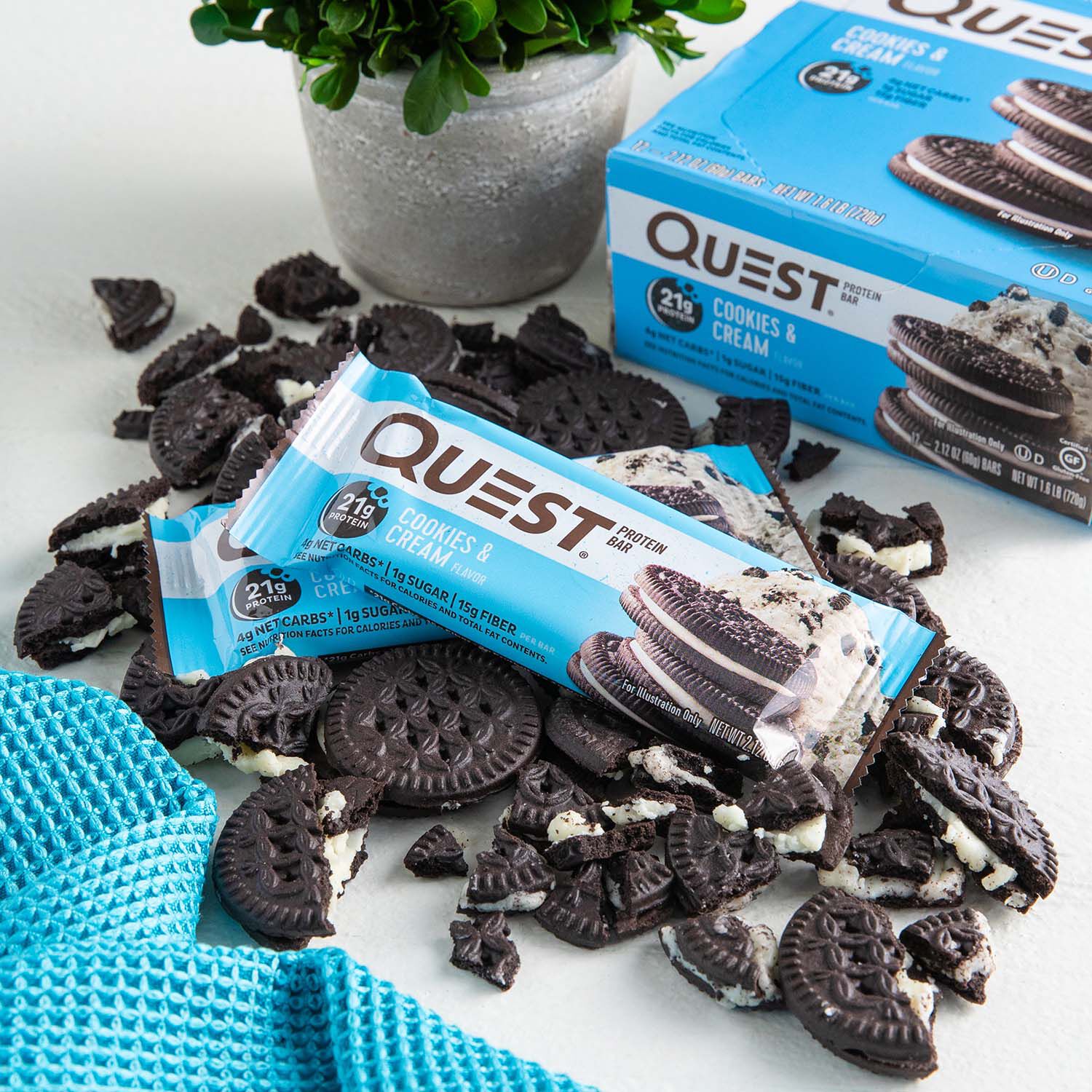 Quest Bar &ndash; Cookies and Cream (12 Bars) Cookies and Cream | GNC