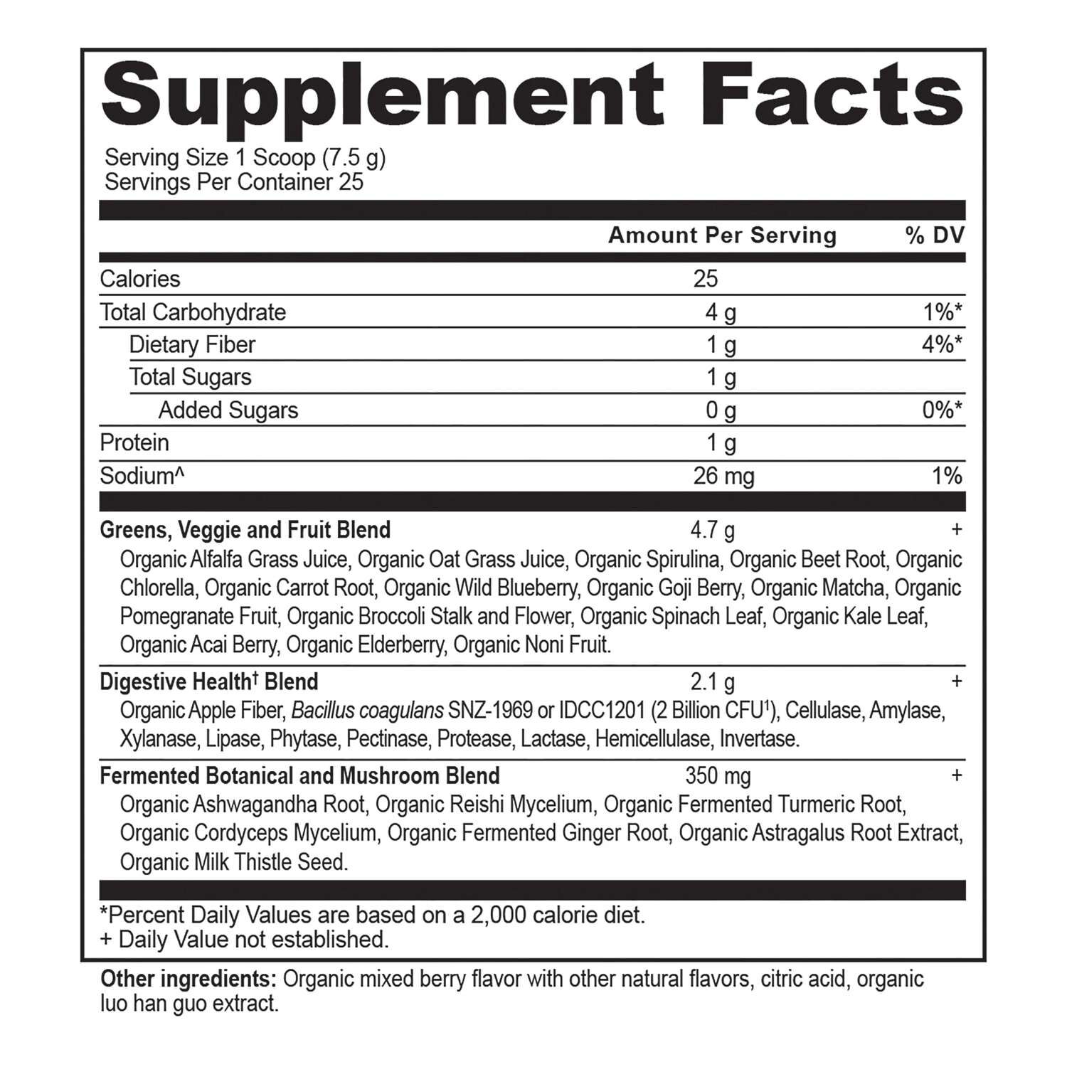 Organic Super Greens - Berry (25 Servings)  | GNC