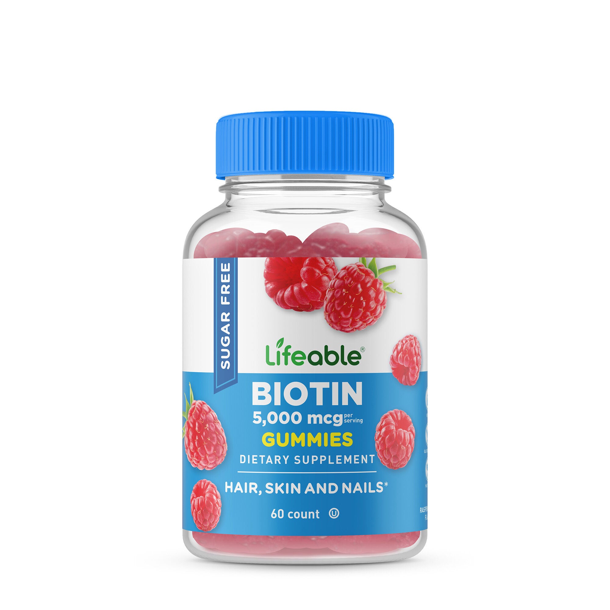 Sugar Free Biotin 5000 mcg - 60 Gummies (30 Servings)  | GNC