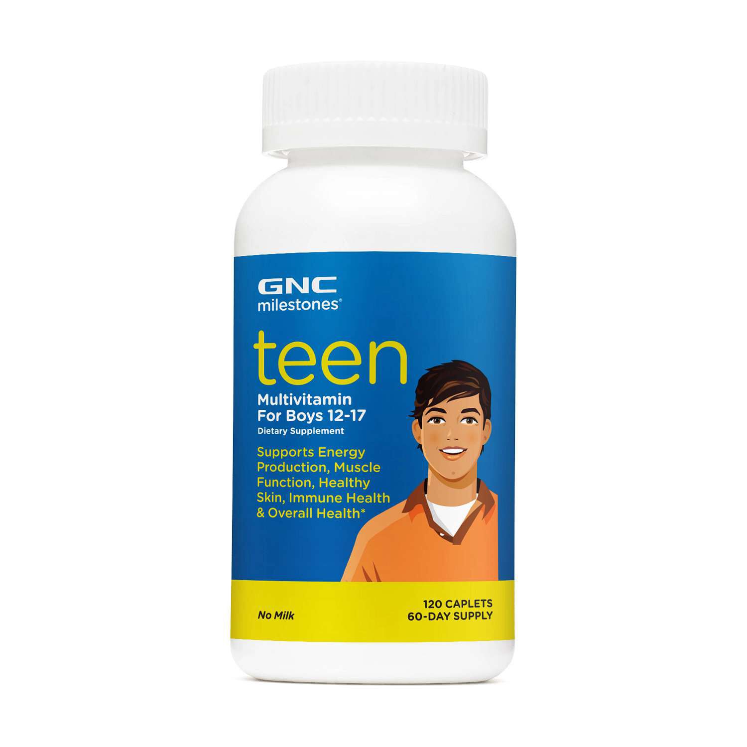 Teen Multivitamin For Boys 12-17 - 120 Caplets (60 Servings)  | GNC