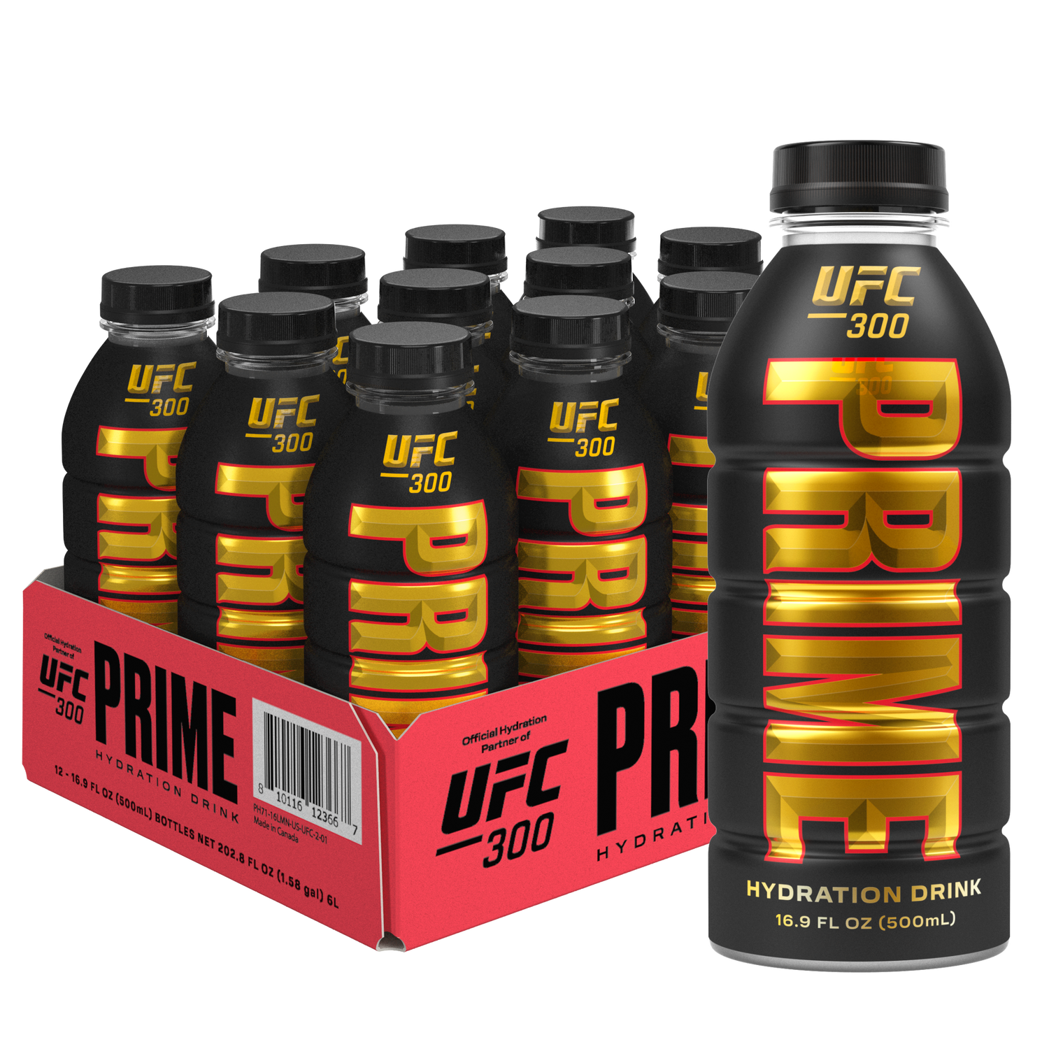 PRIME Hydration Drink X UFC 300 - 16.9Oz. (12 Bottles)