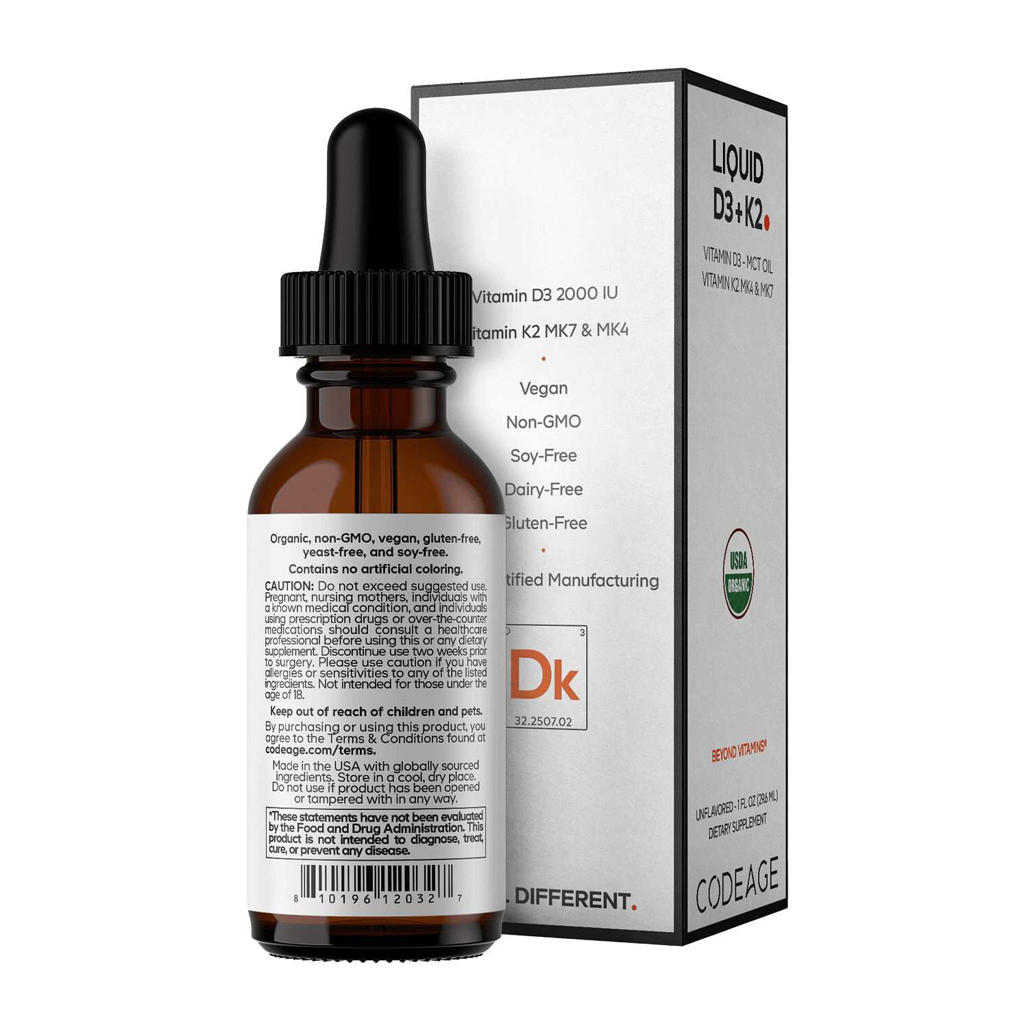 Liquid D3+K2 - 1 fl oz. (30 Servings)  | GNC