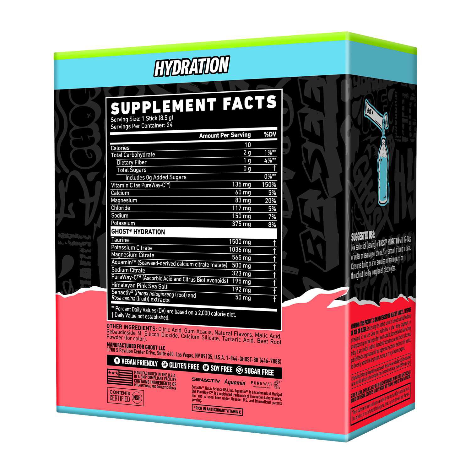 GHOST® Hydration - Strawberry Kiwi (24 Sticks) | GNC
