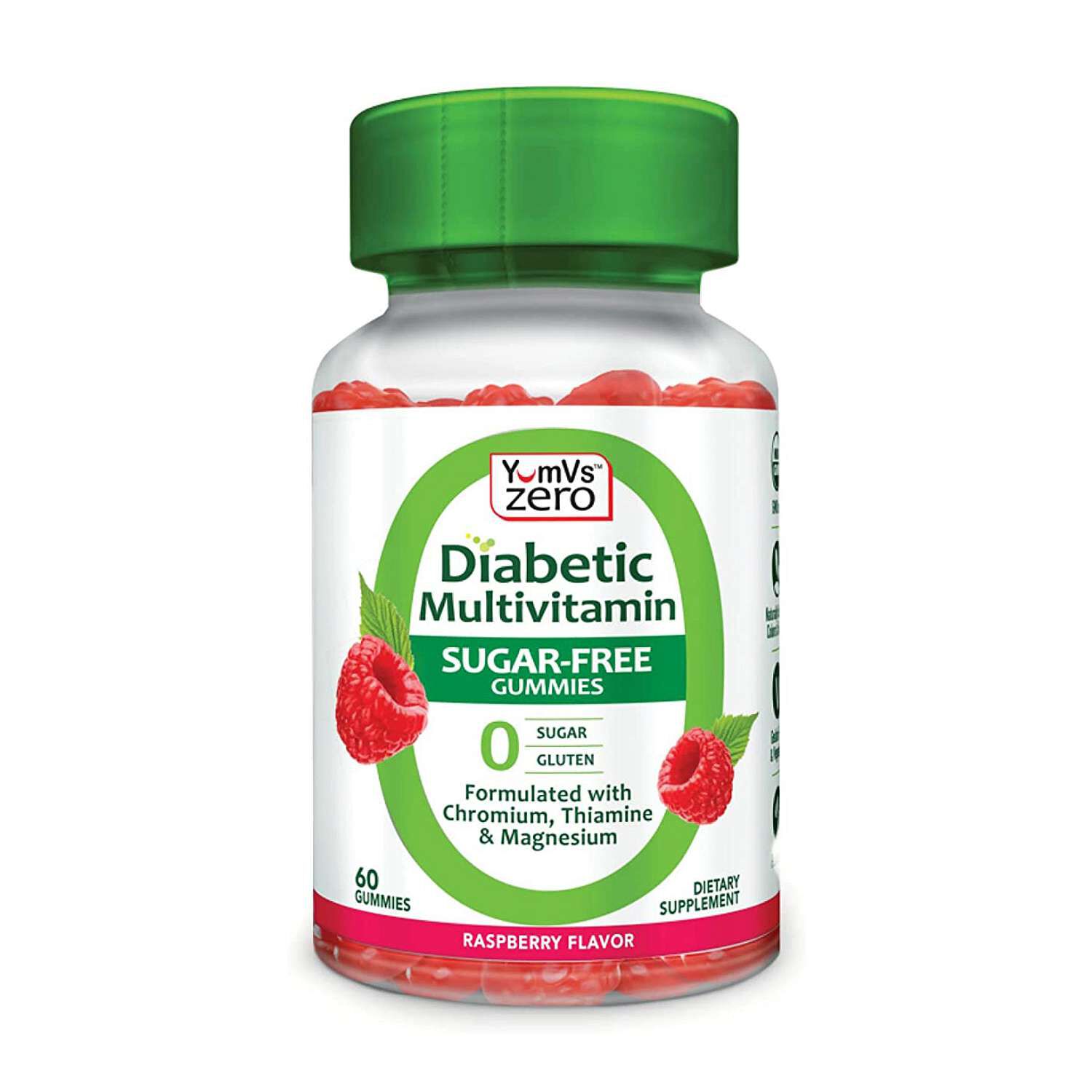 Diabetic Care Multivitamin Gummies - Raspberry - 60 Gummies (30 Servings)