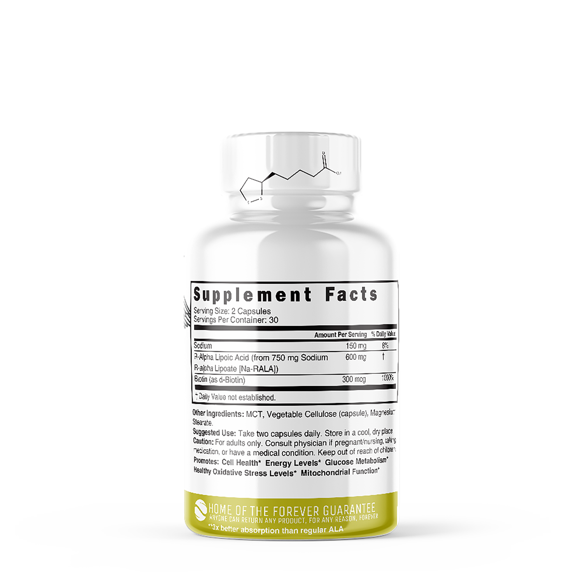 R Lipoic Acid Plus 600mg - 60 Vegan Capsules (30 Servings)  | GNC