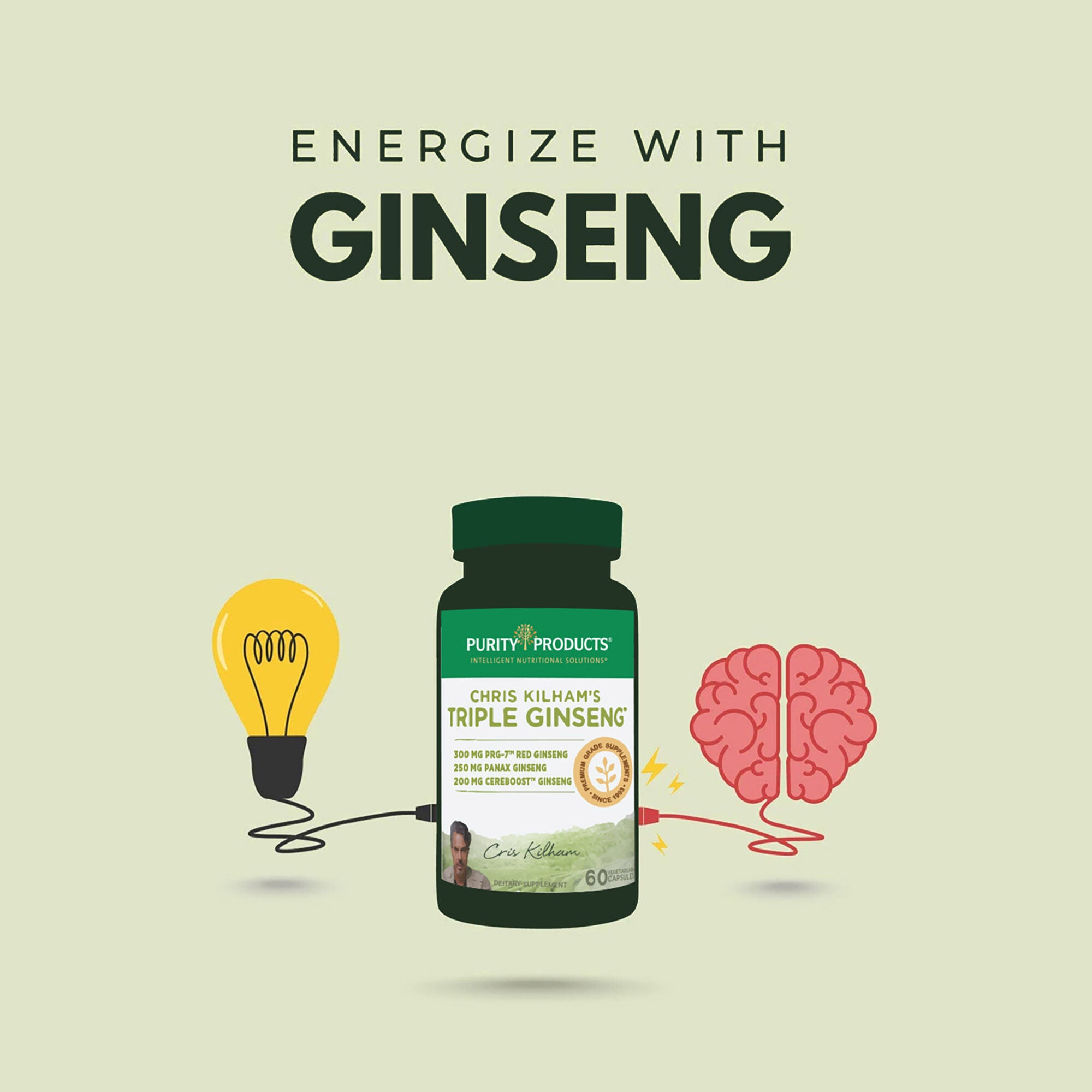 Chris Kilham's Ginseng 3x - 60 Capsules (30 Servings)  | GNC