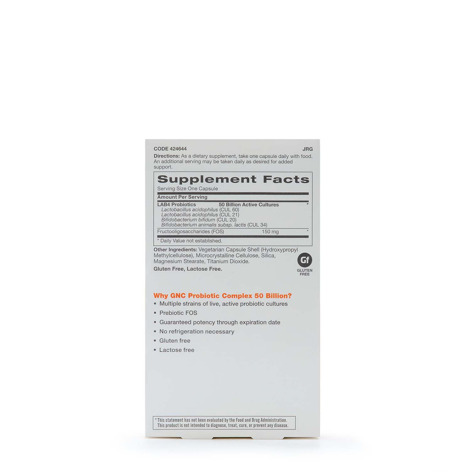 424644 Shop GNC Probiotic Complex Daily Need 50 Billion CFUs for