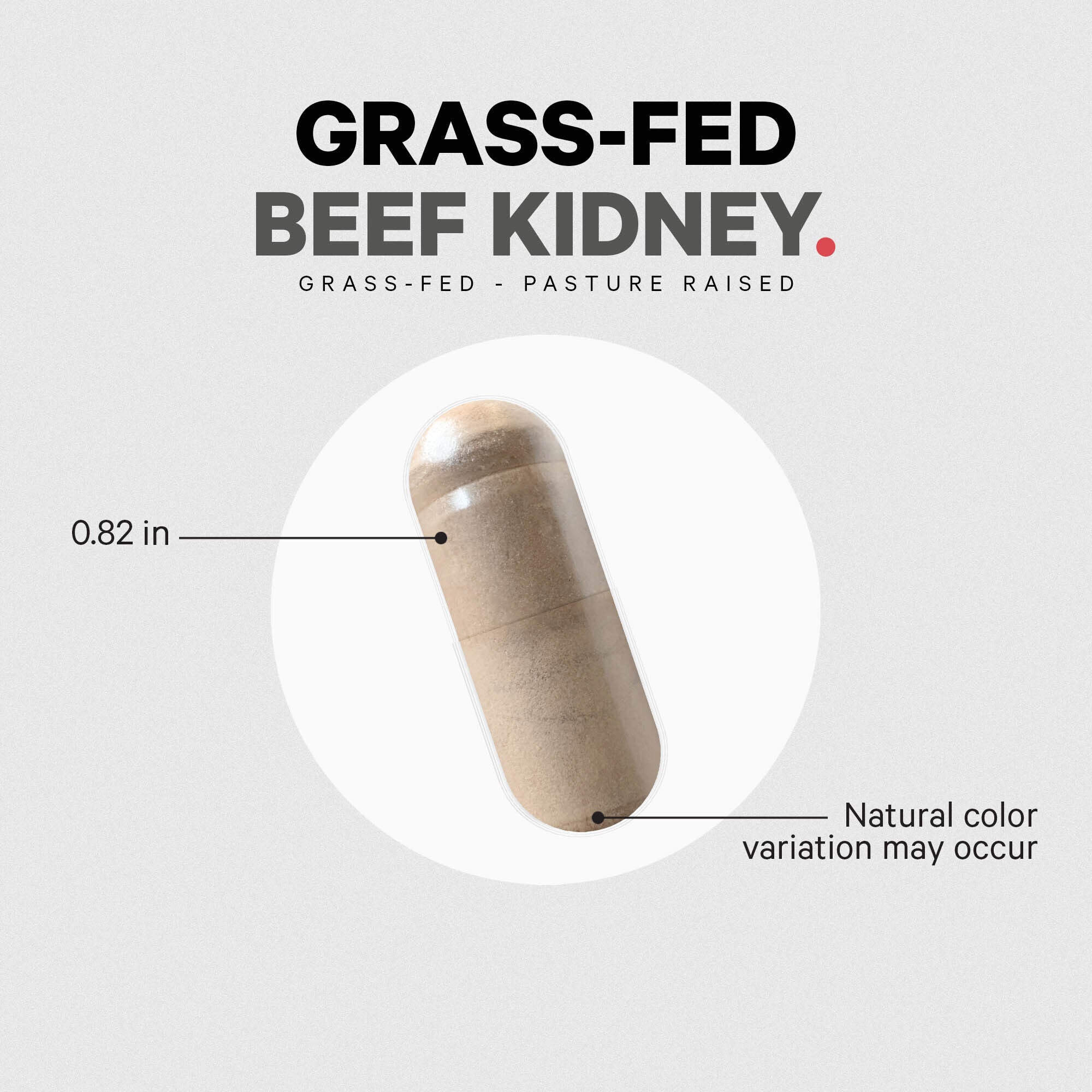 Beef Kidney Supplement - Grass Fed - 180 Capsules (30 Servings)