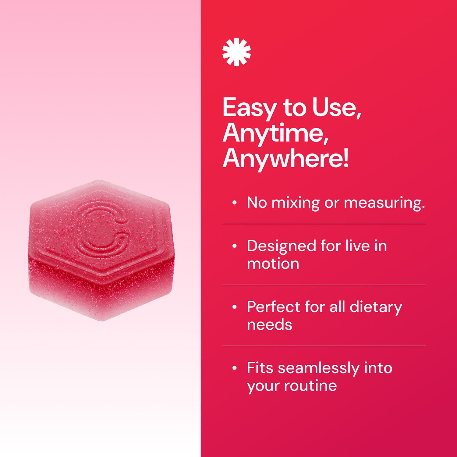 Creatine Monohydrate Gummies - Sour Cherry - 45 Gummies (15 Servings)